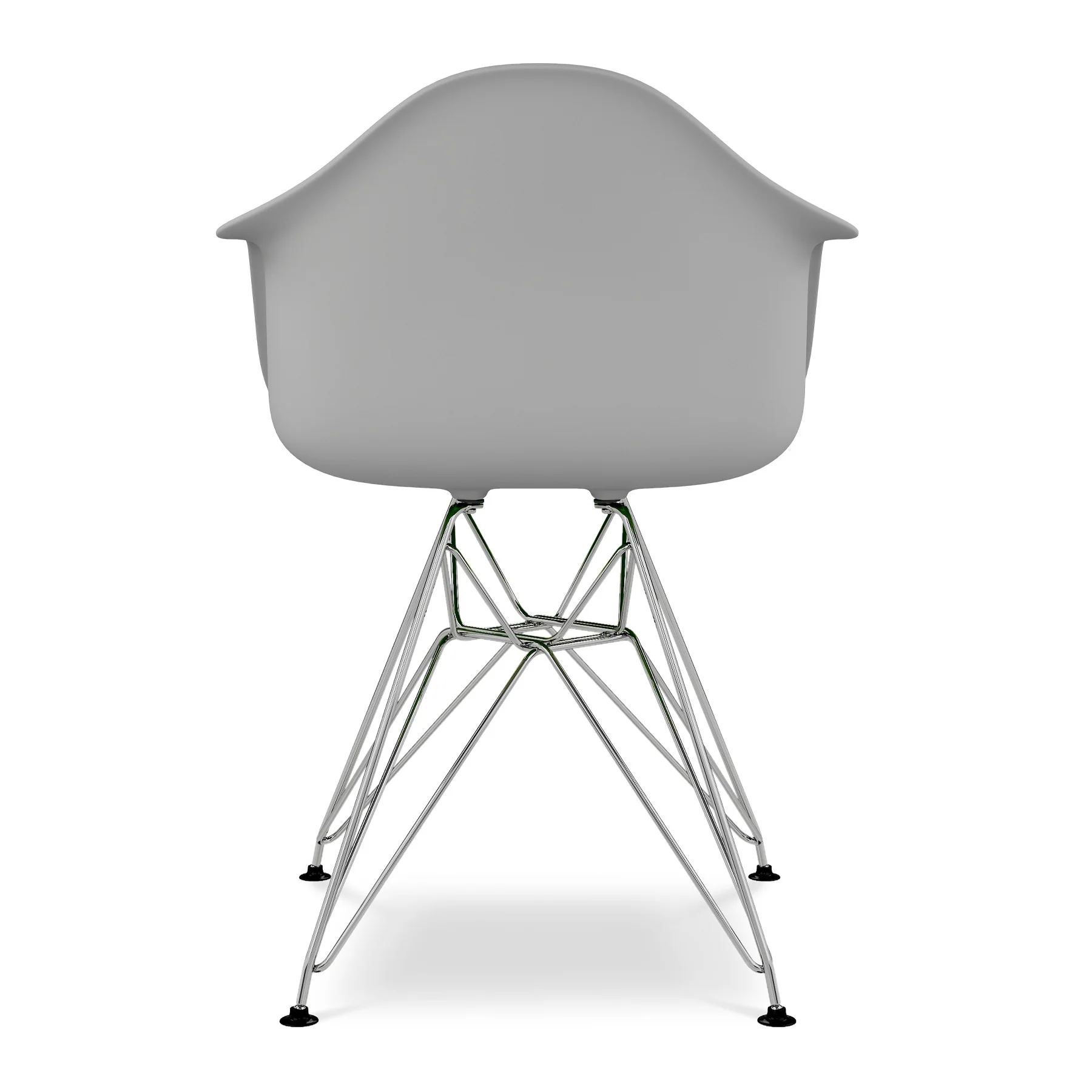 Gray And Silver Heavy Duty Plastic Dining Arm Chair By Homeroots - Image 4