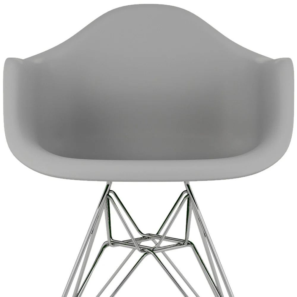 Gray And Silver Heavy Duty Plastic Dining Arm Chair By Homeroots - Image 5