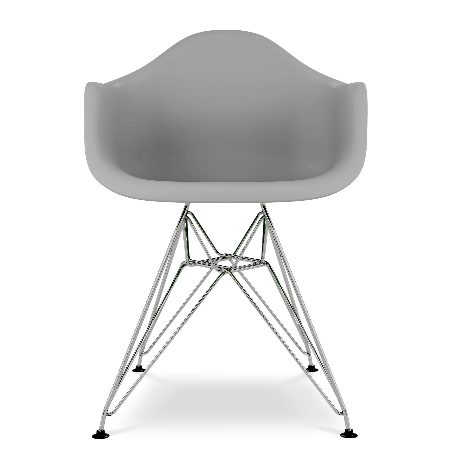 Gray And Silver Heavy Duty Plastic Dining Arm Chair By Homeroots - Image 6
