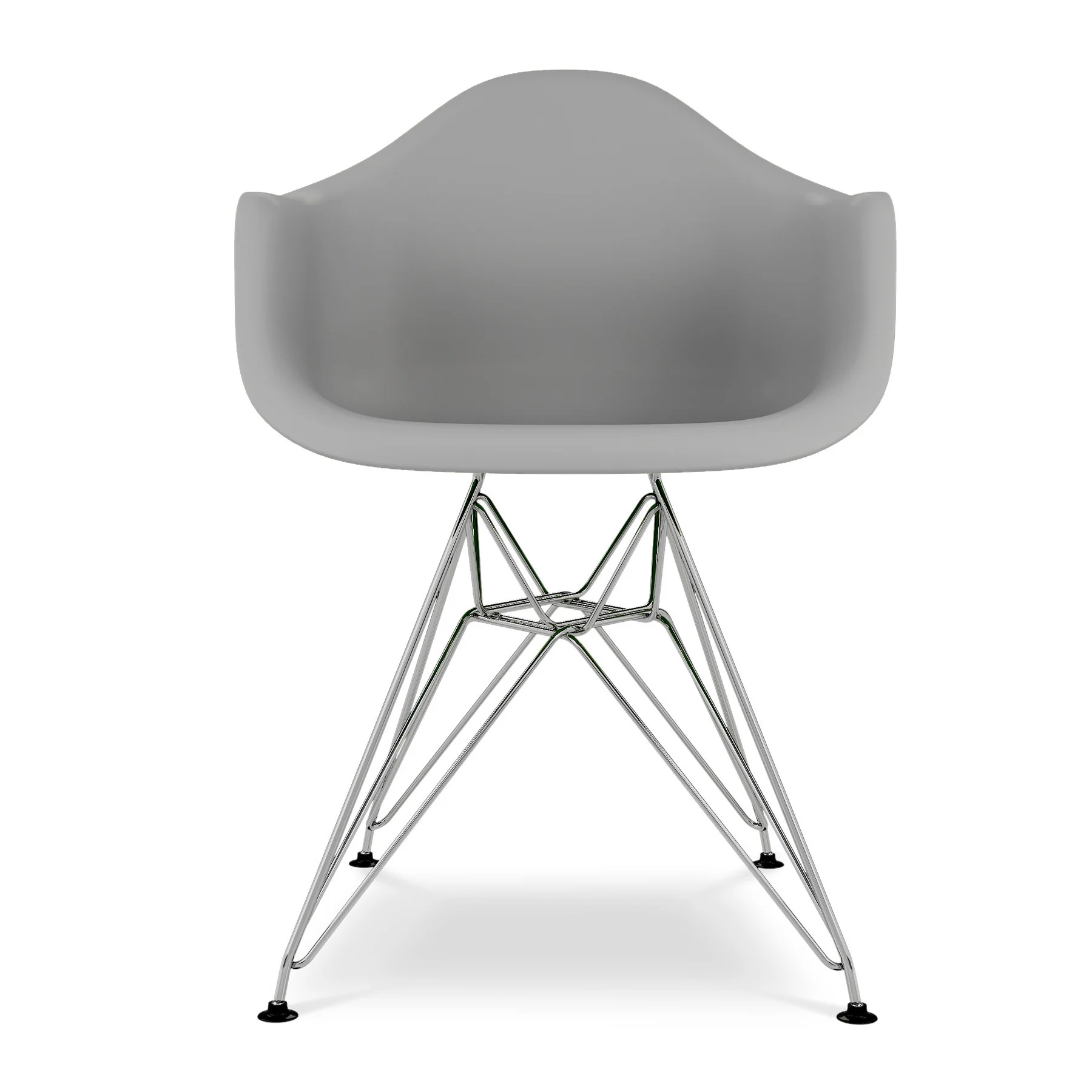 Gray And Silver Heavy Duty Plastic Dining Arm Chair By Homeroots - Image 8