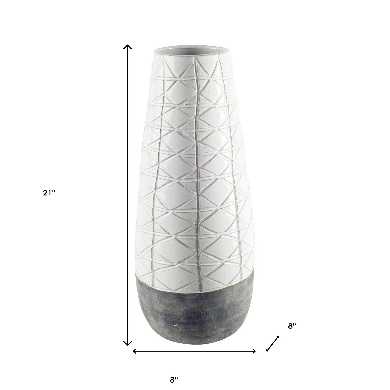 Gray And White Abstract Cylinder Ceramic Table Vase By Homeroots - Image 6