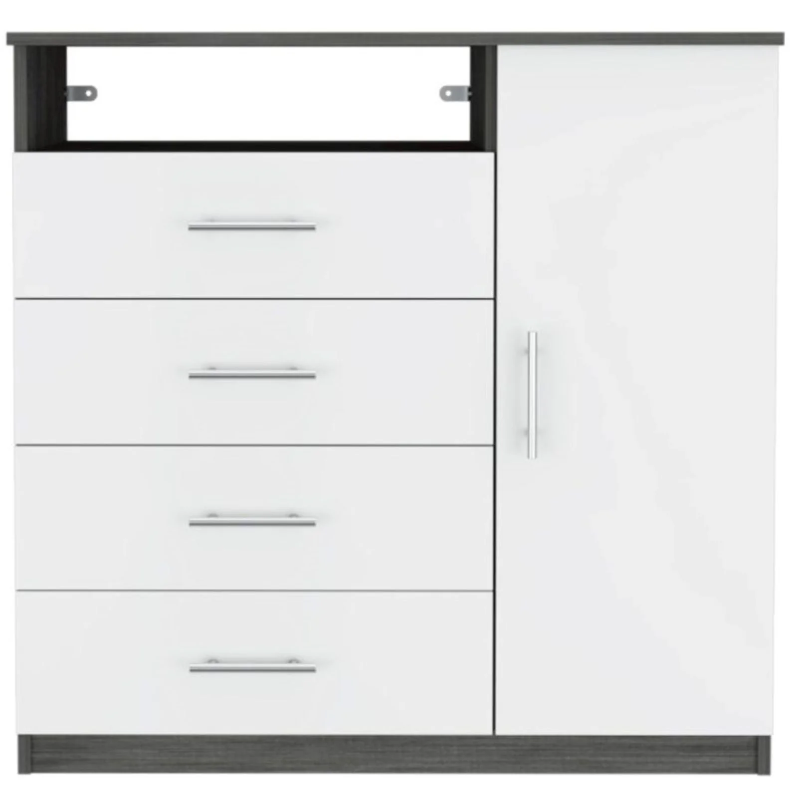 Gray and White Four Drawer Dresser By Homeroots - Image 2