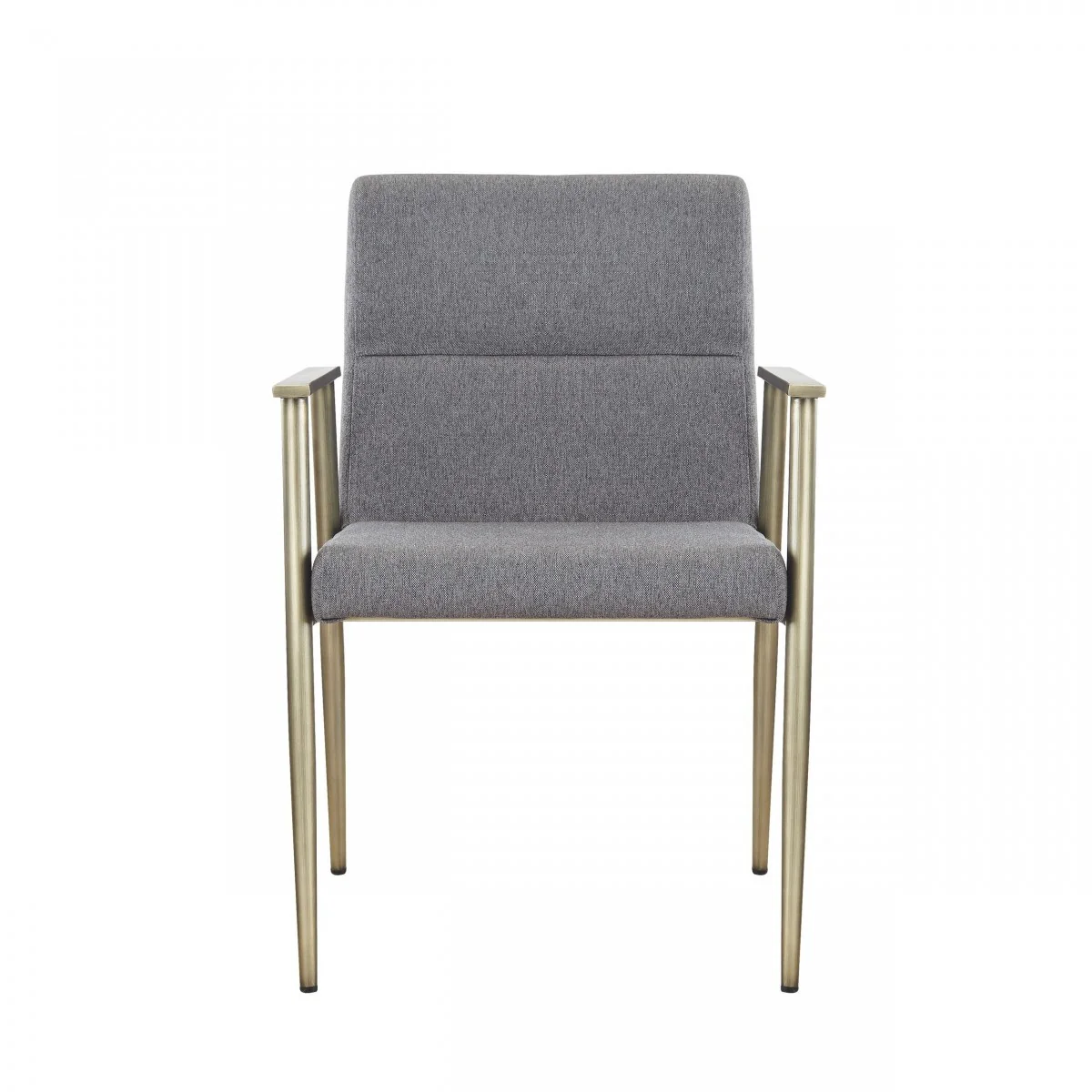 Gray Antique Brass Contemporary Dining Chair By Homeroots - Image 2