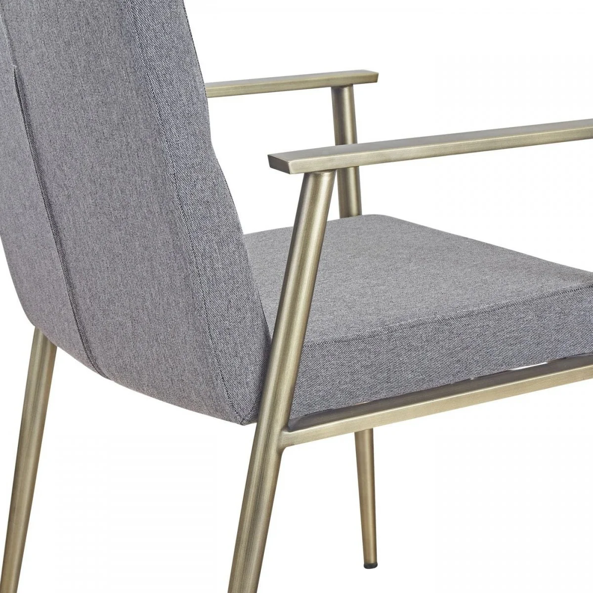Gray Antique Brass Contemporary Dining Chair By Homeroots - Image 4