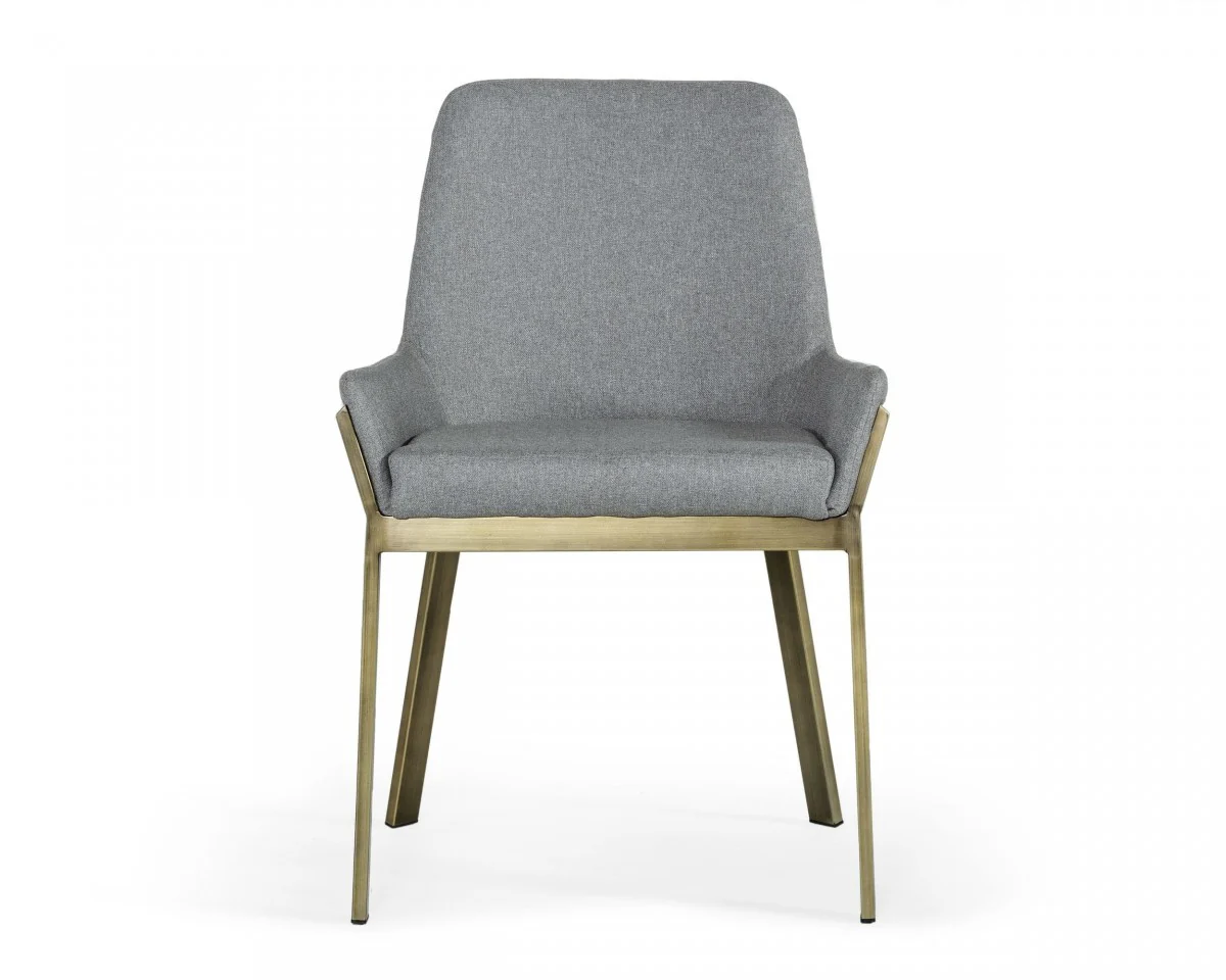 Gray Antique Brass Dining Chair By Homeroots - Image 2