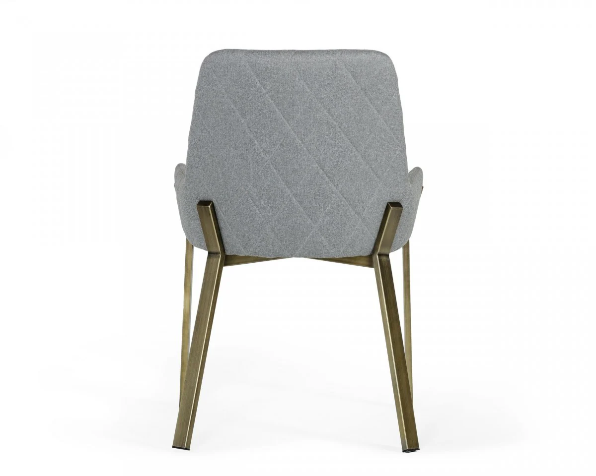 Gray Antique Brass Dining Chair By Homeroots - Image 4