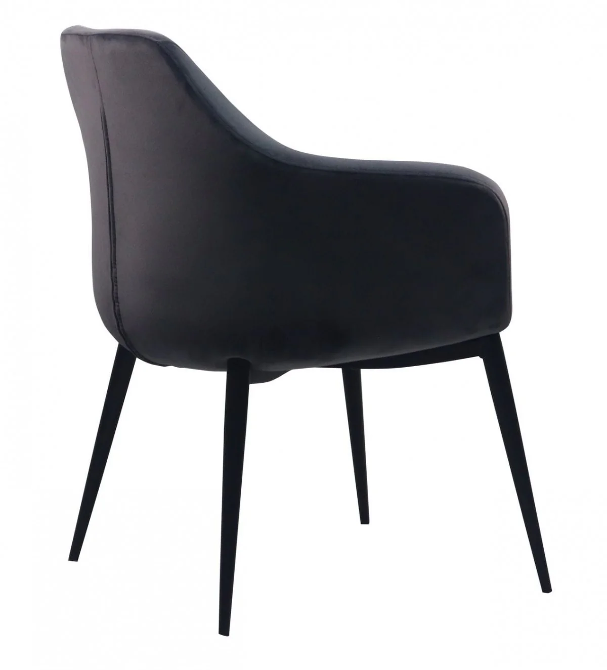 Gray Black Velvet Dining Chair By Homeroots - Image 3