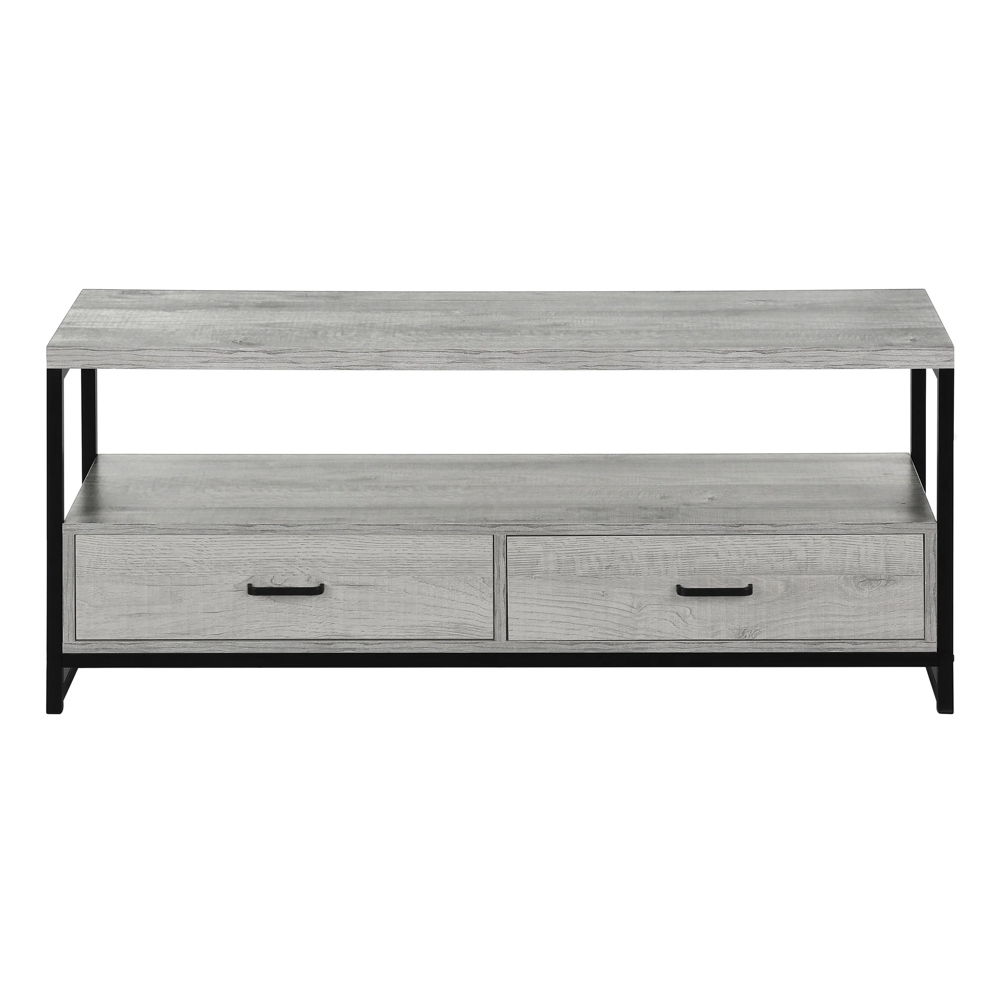 Gray Cabinet Enclosed Storage TV Stand By Homeroots - Image 2