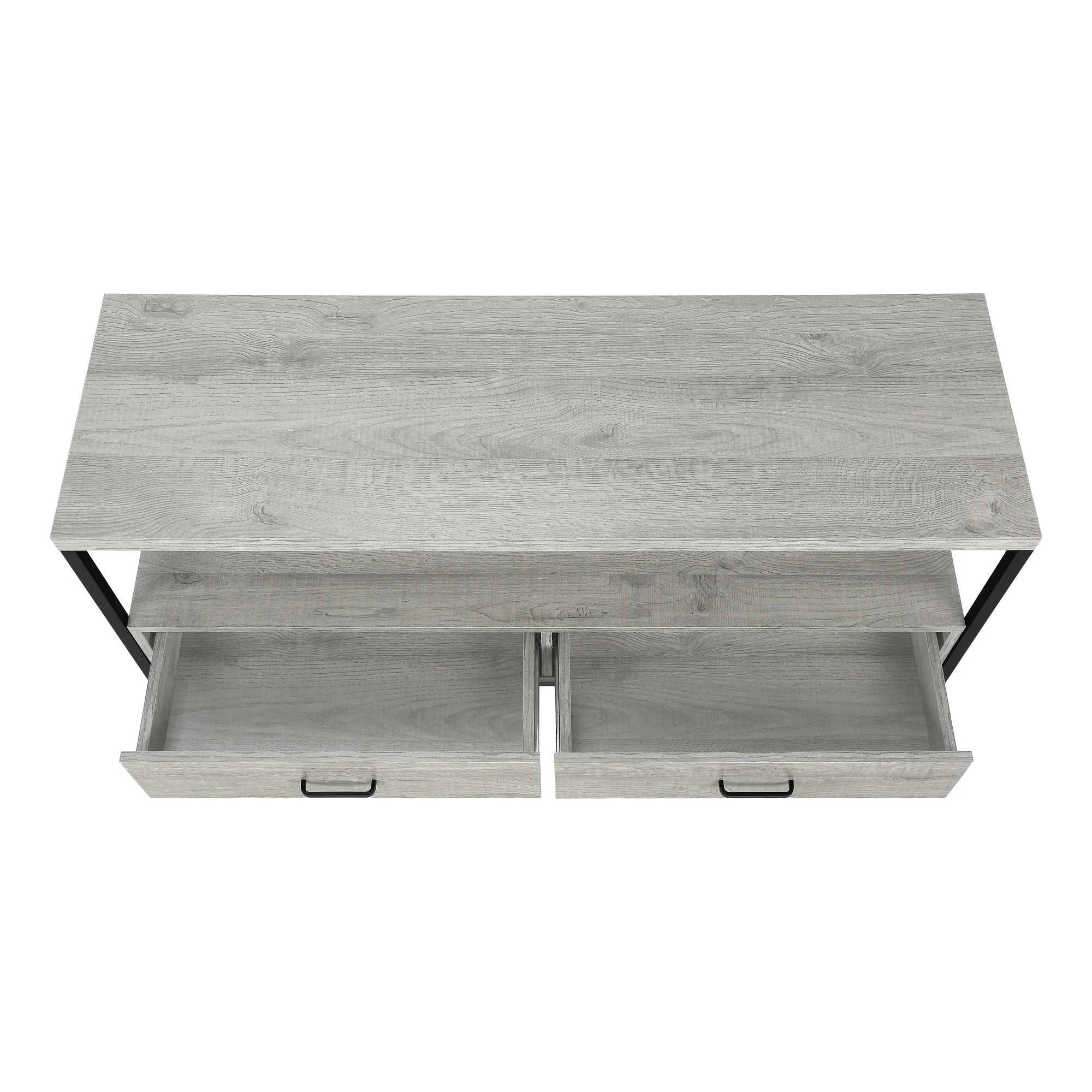 Gray Cabinet Enclosed Storage TV Stand By Homeroots - Image 3