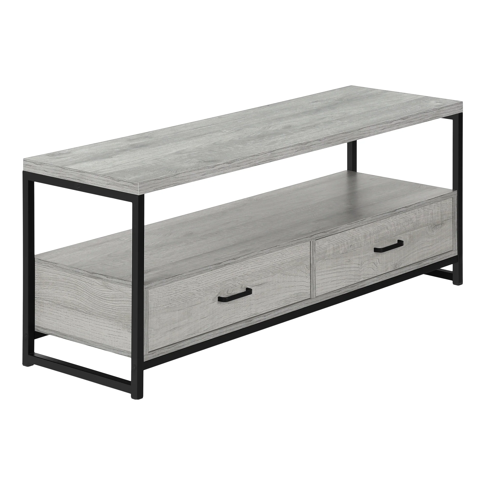 Gray Cabinet Enclosed Storage TV Stand By Homeroots - Image 6