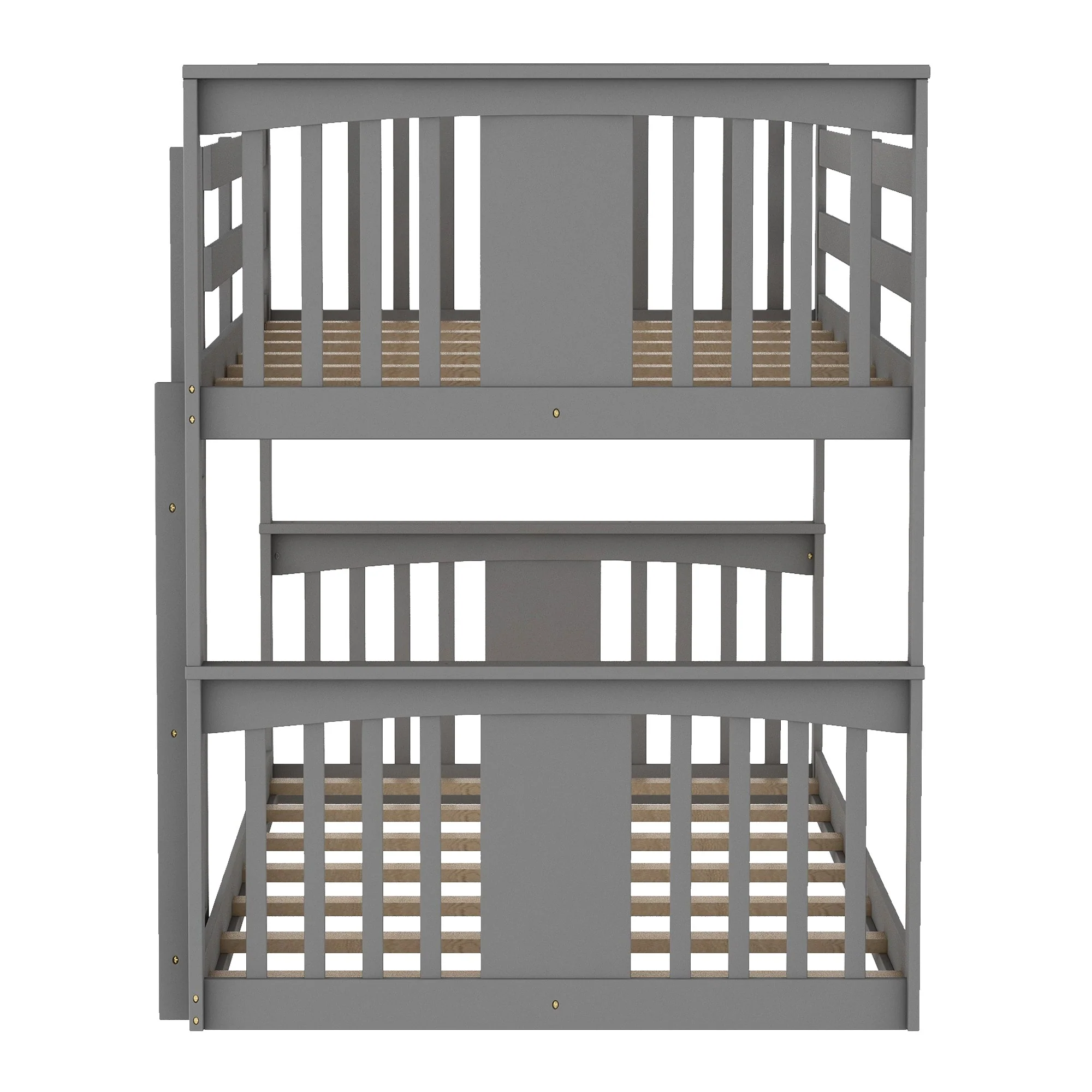 Gray Classic Twin Over Twin Bunk Bed With Ladder By Homeroots - Image 5