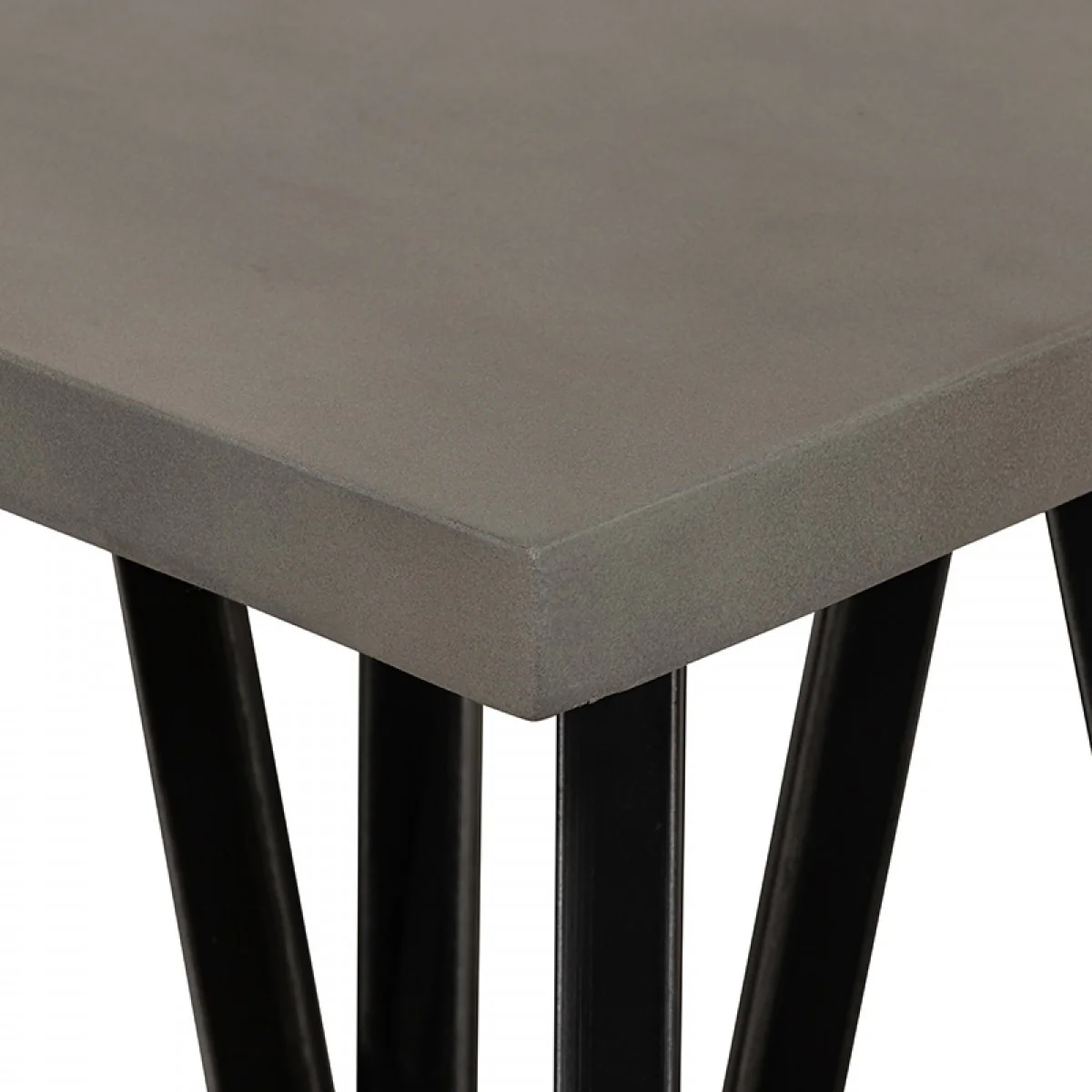 Gray Concrete and Black Metal Geo Industrial Square End Table By Homeroots - Image 5