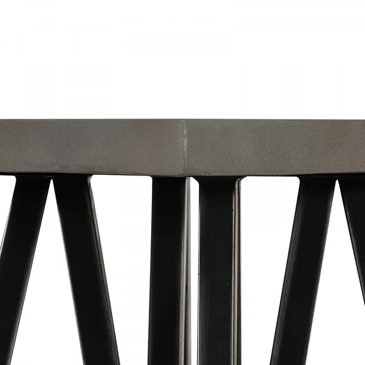 Gray Concrete and Black Metal Geo Industrial Square End Table By Homeroots - Image 6