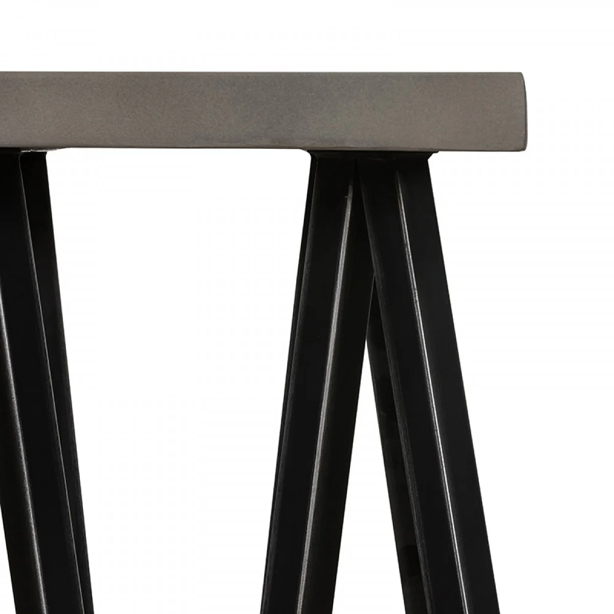 Gray Concrete and Black Metal Geo Industrial Square End Table By Homeroots - Image 7