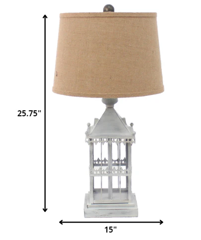 Gray Country Cottage Castle - Table Lamp By Homeroots - Image 5