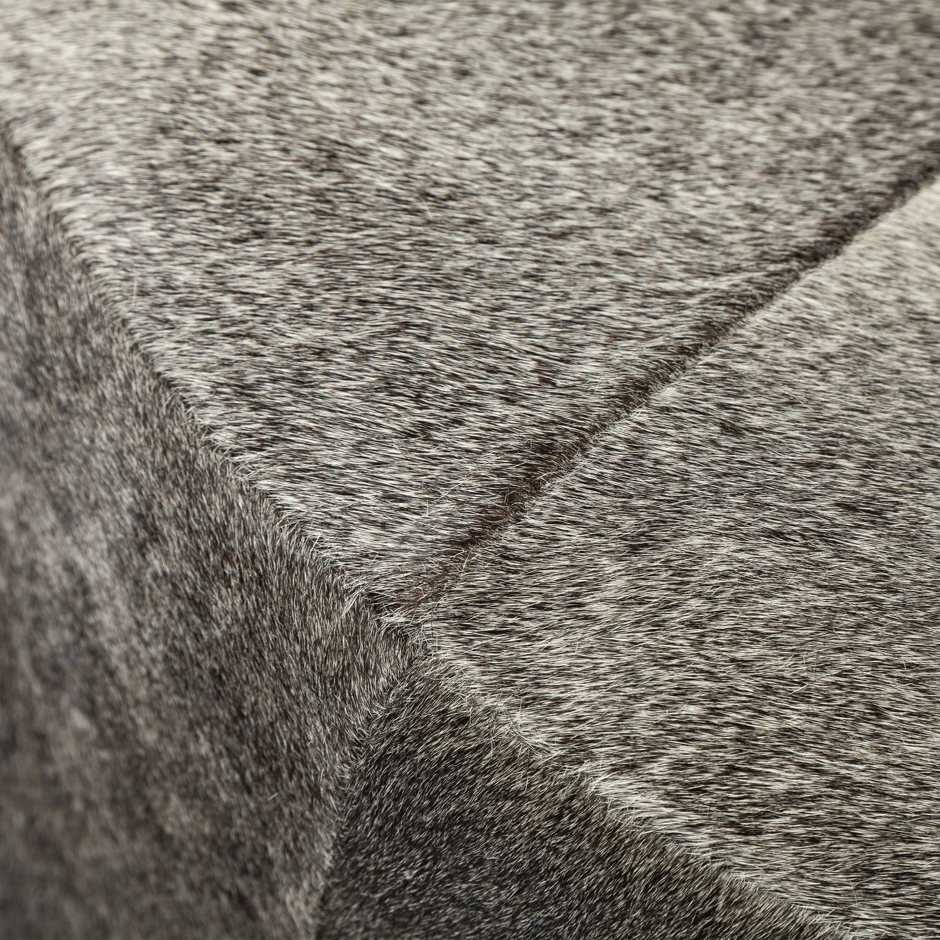 Gray Cowhide Tall Ottoman with Metal Base By Homeroots - Image 5