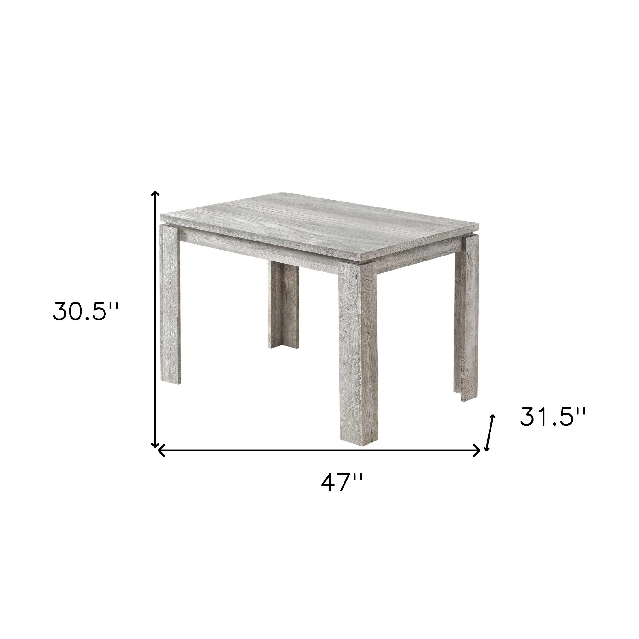 Gray Dining Table By Homeroots - Image 3