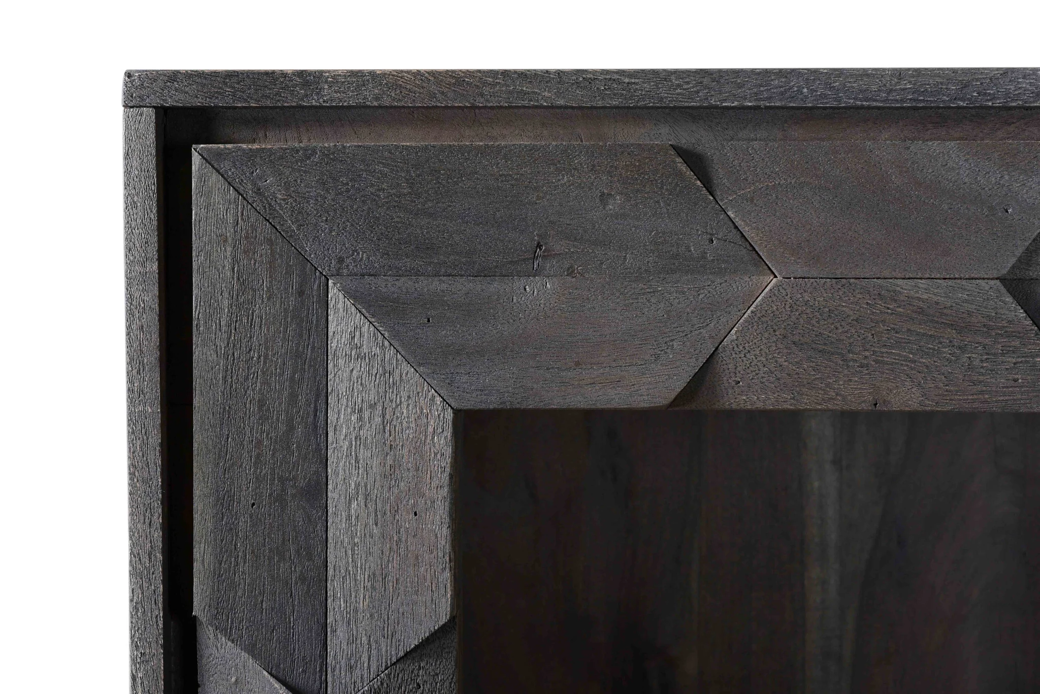 Gray Distressed Solid Wood Three Tier Bookcase with Two Doors By Homeroots - Image 5