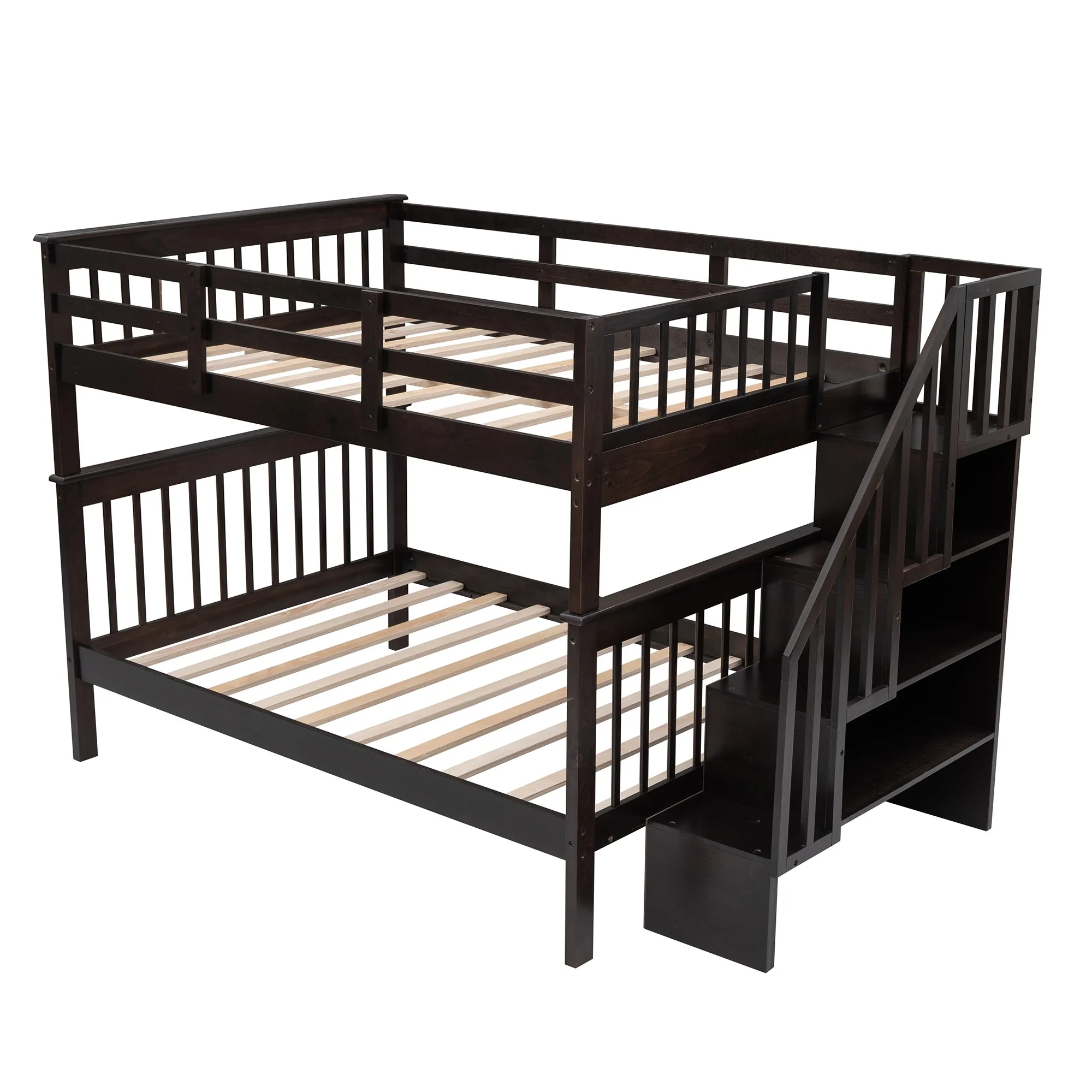 Gray Double Full Size Stairway Bunk Bed By Homeroots - Image 13