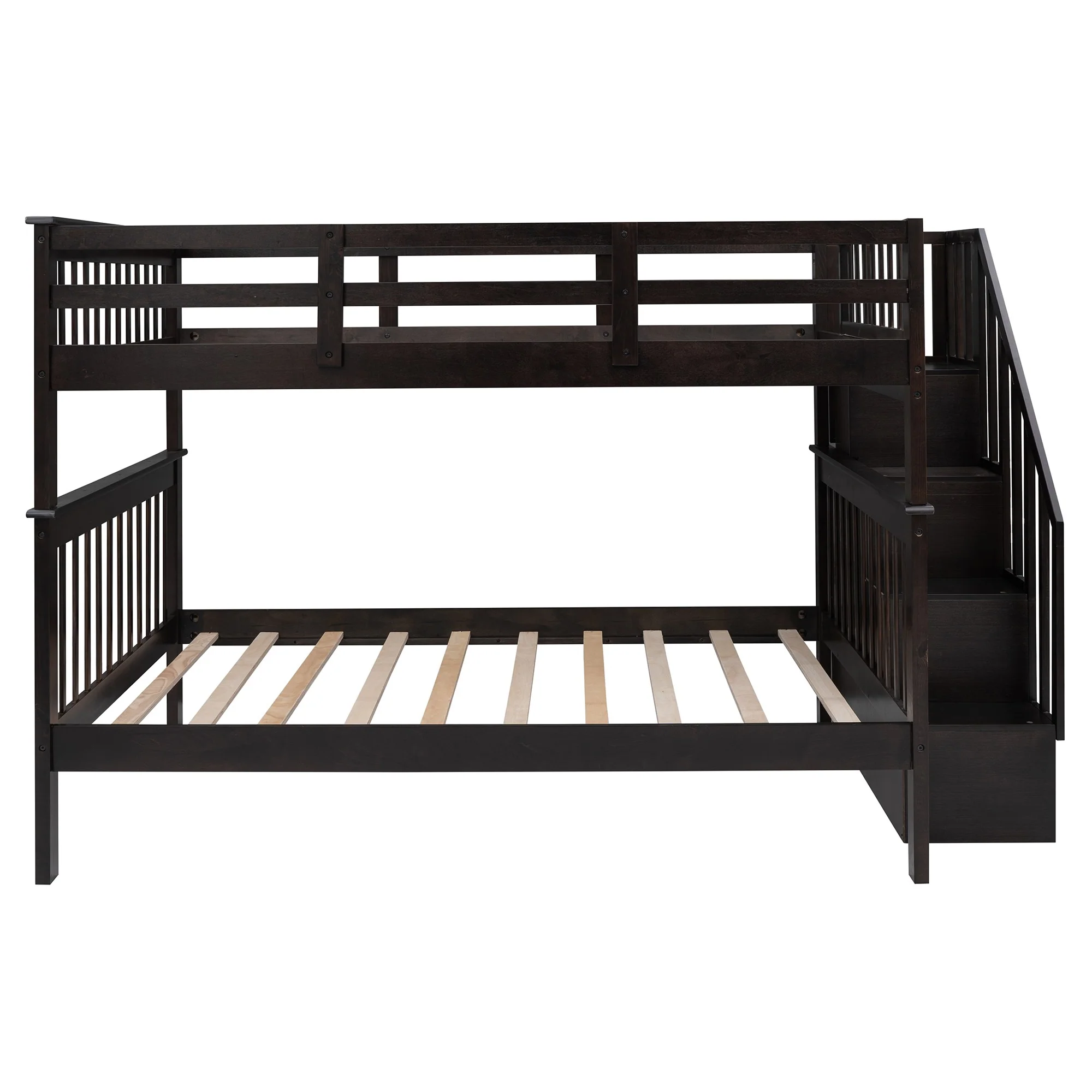 Gray Double Full Size Stairway Bunk Bed By Homeroots - Image 14
