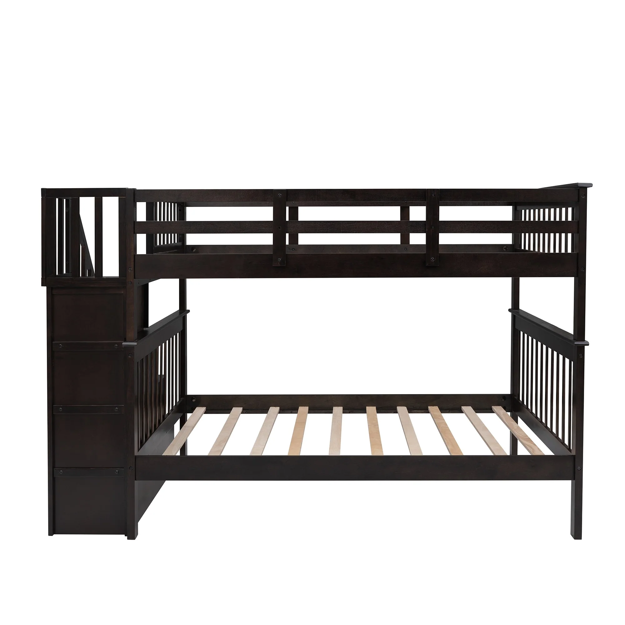 Gray Double Full Size Stairway Bunk Bed By Homeroots - Image 15