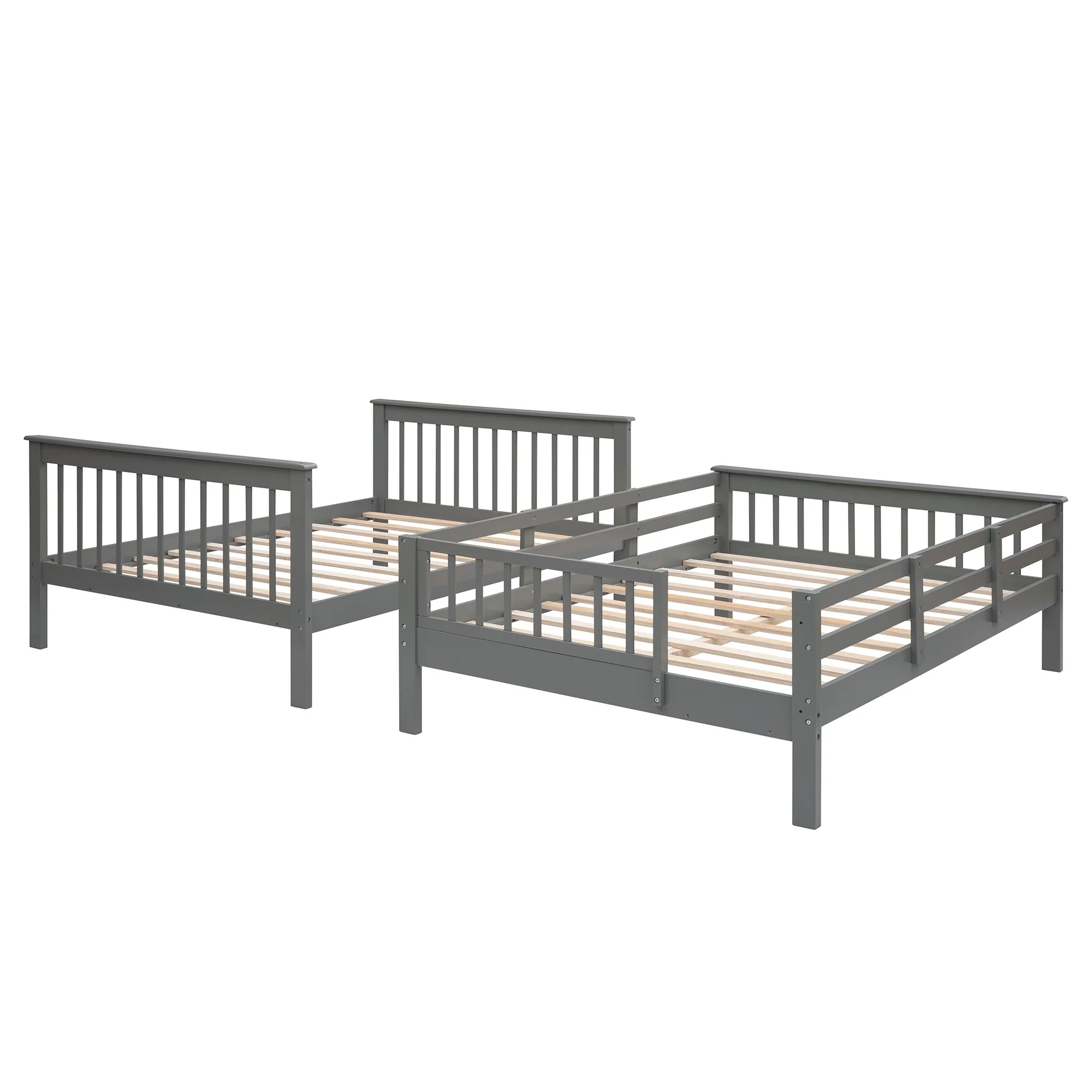 Gray Double Full Size Stairway Bunk Bed By Homeroots - Image 9