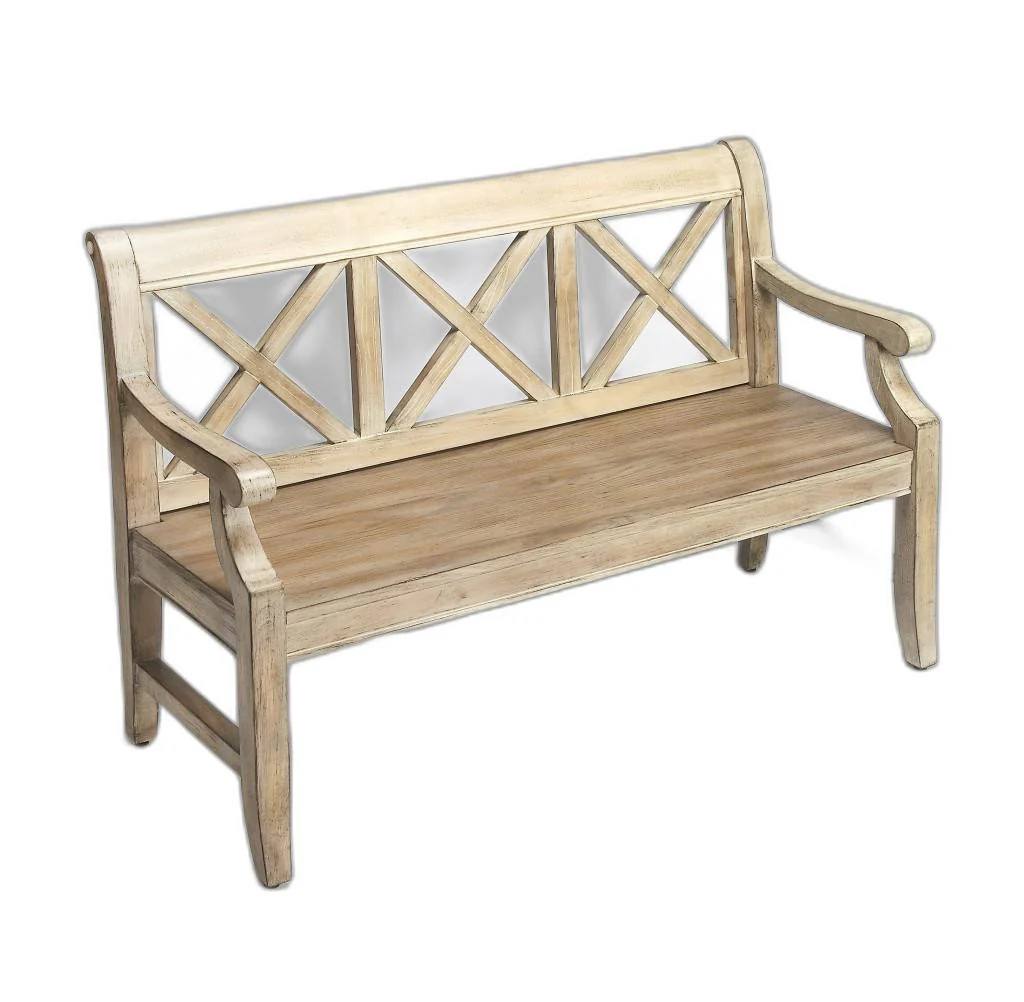 Gray Driftwood Finish Bench By Homeroots - Image 2