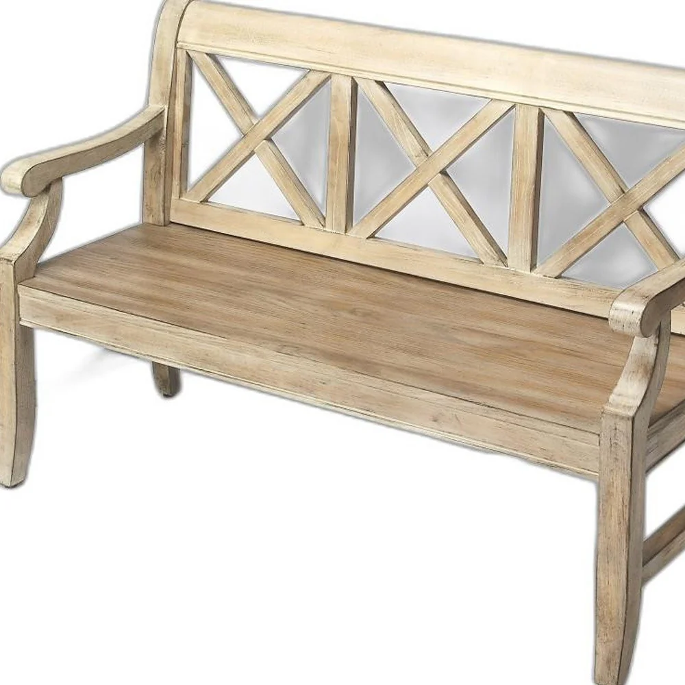Gray Driftwood Finish Bench By Homeroots - Image 3