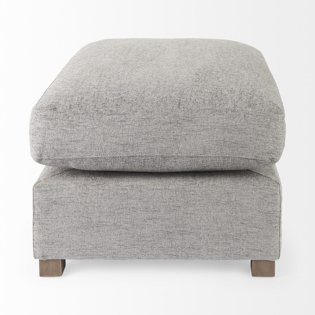 Gray Fabric Covered Half Ottoman By Homeroots - Image 3
