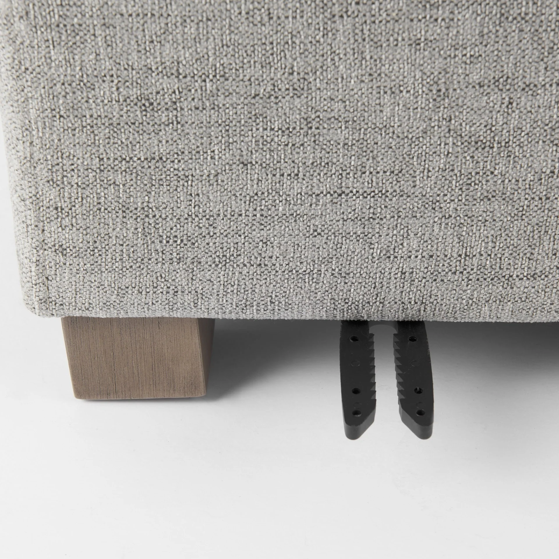Gray Fabric Covered Half Ottoman By Homeroots - Image 9