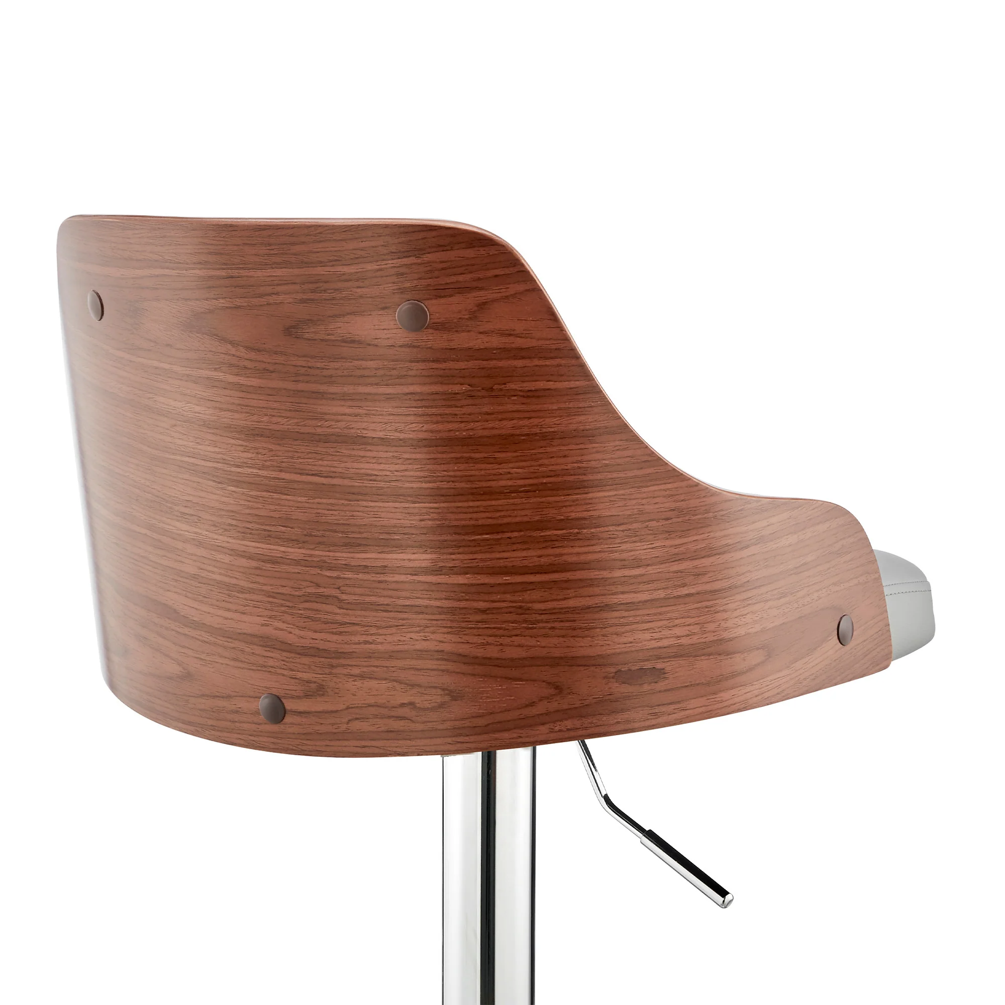 Gray Faux Leather Adjustable Modern Bar Stool By Homeroots - Image 8