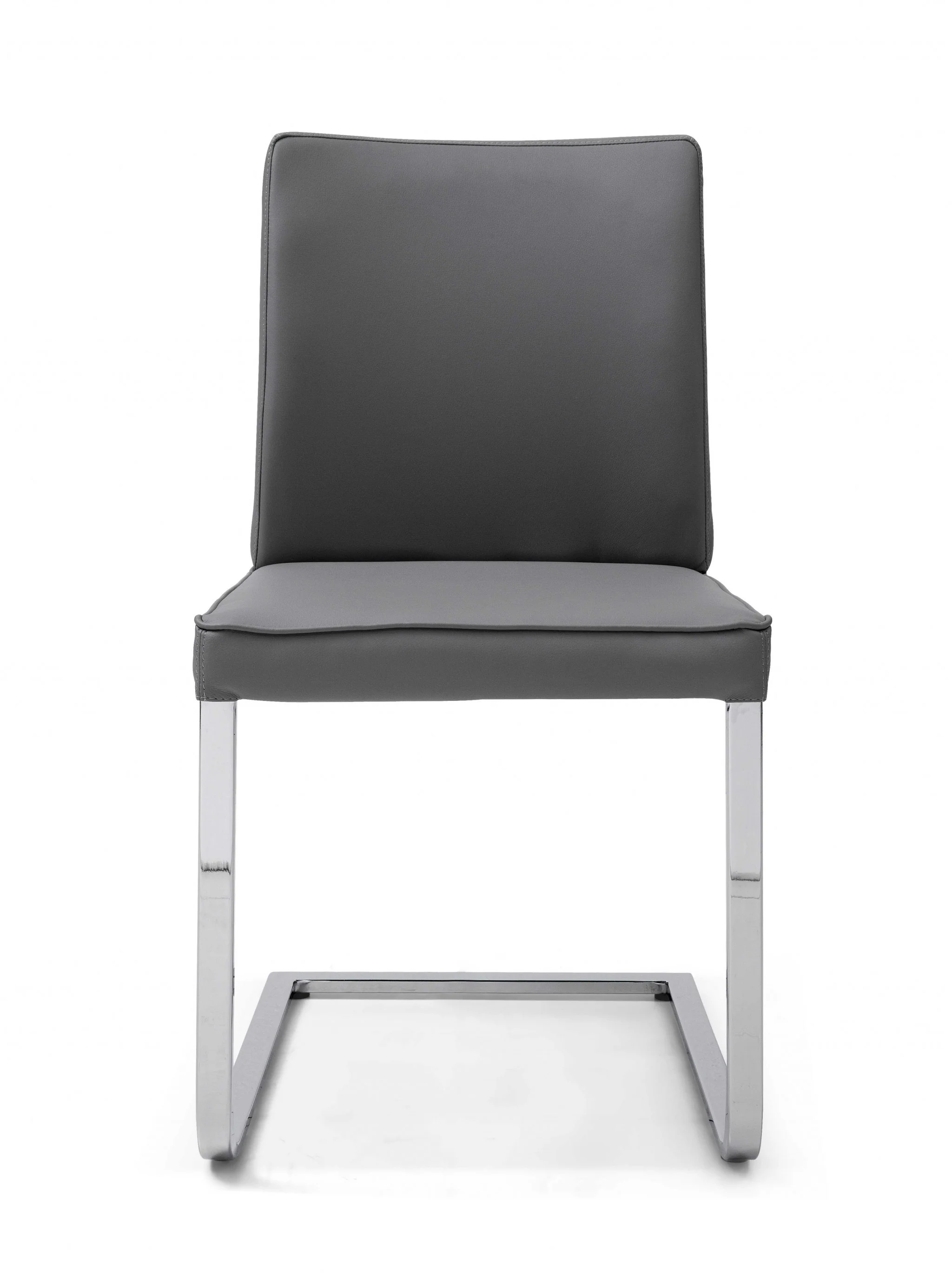 Gray Faux Leather And Chrome Dining Chair By Homeroots - Image 2