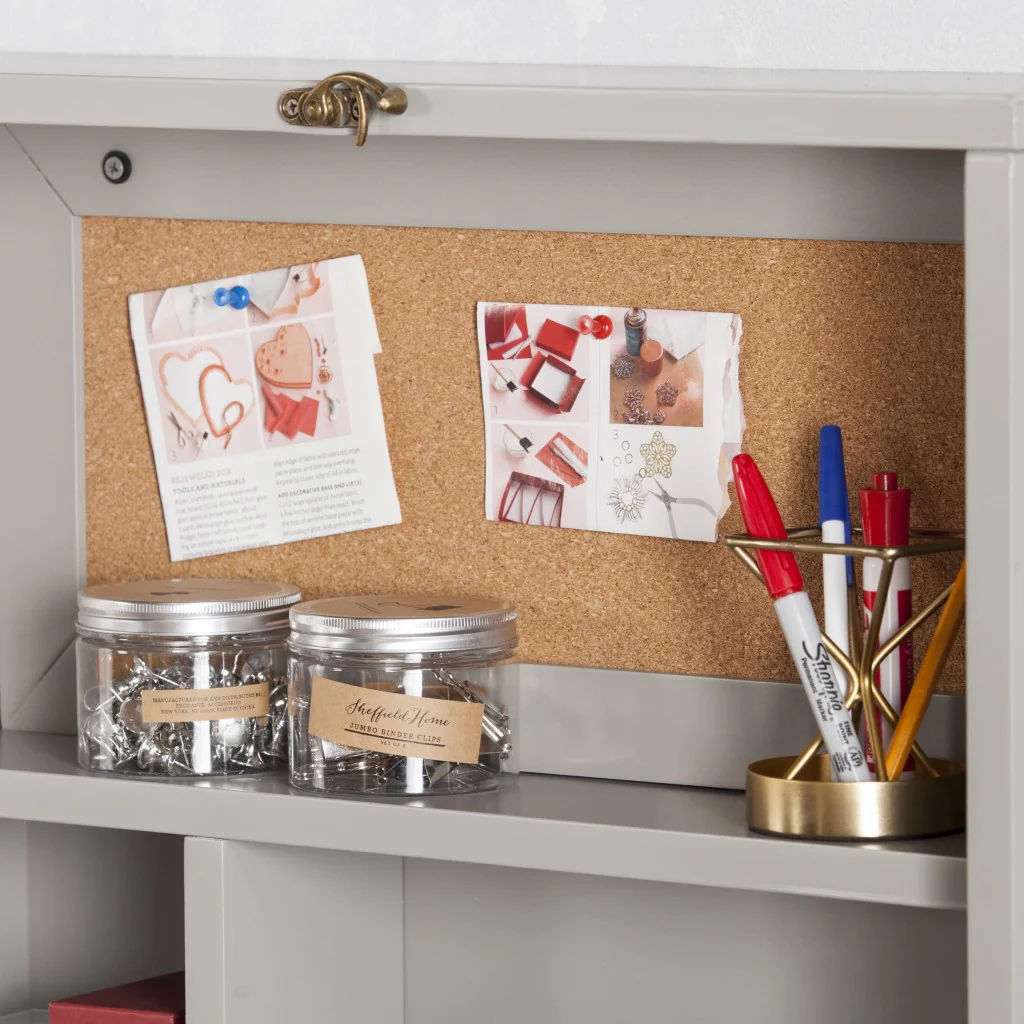 Gray Fold Out Convertible Wall Mount Desk By Homeroots - Image 2