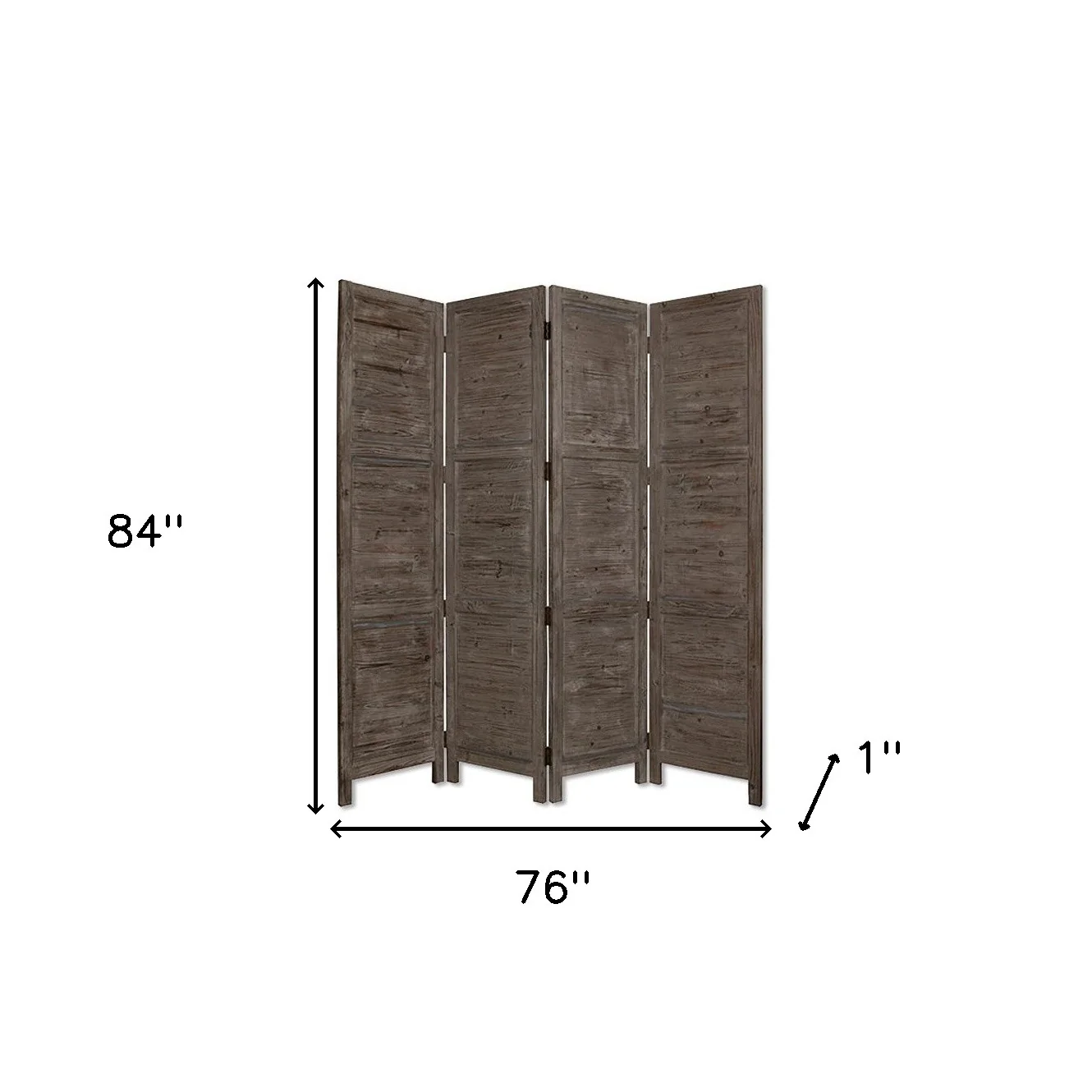 Gray Folding Four Panel Screen Room Divider By Homeroots - Image 2