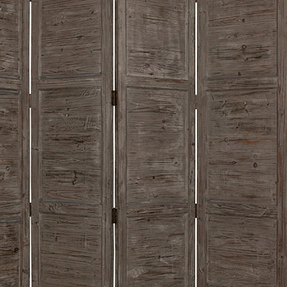 Gray Folding Four Panel Screen Room Divider By Homeroots - Image 3