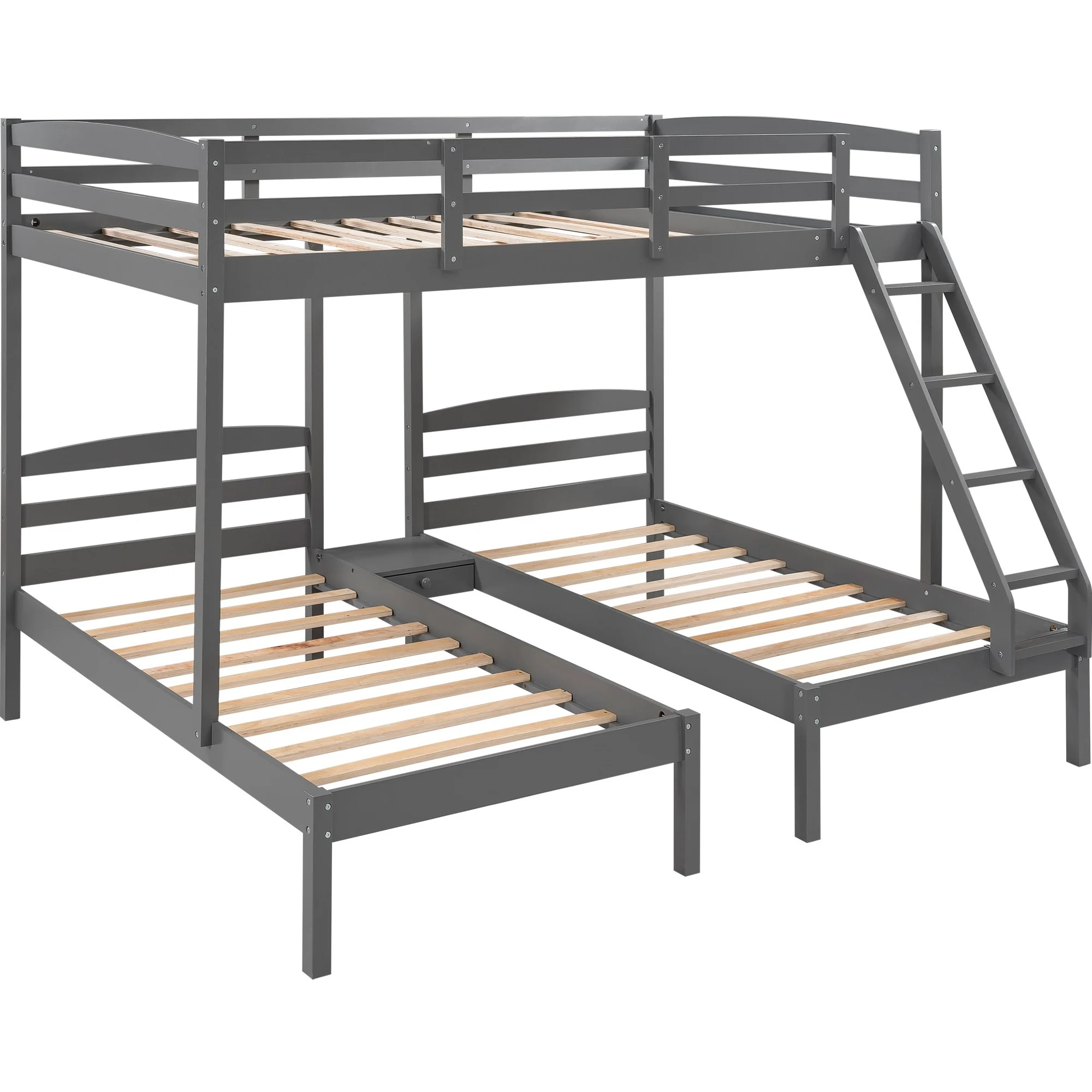 Gray Full Over Double Twin Triple Bunk Bed By Homeroots - Image 6