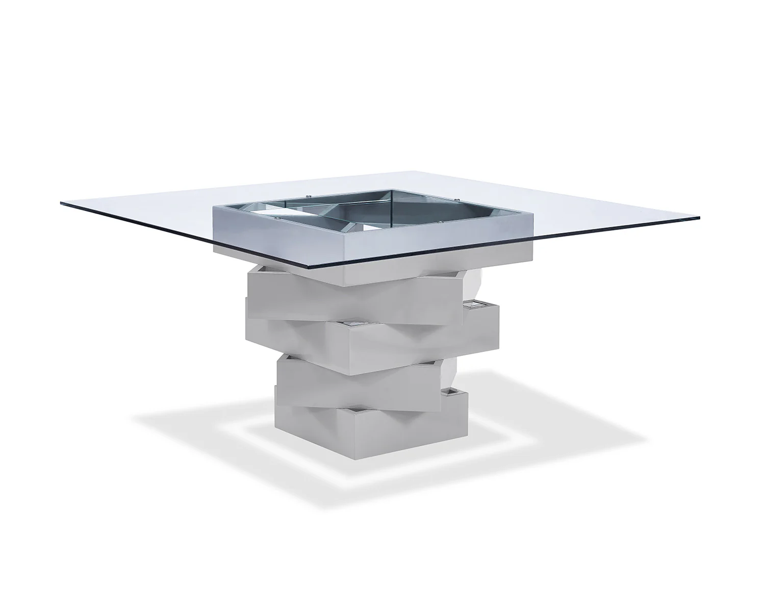 Gray Glass Dining Table By Homeroots - Image 2