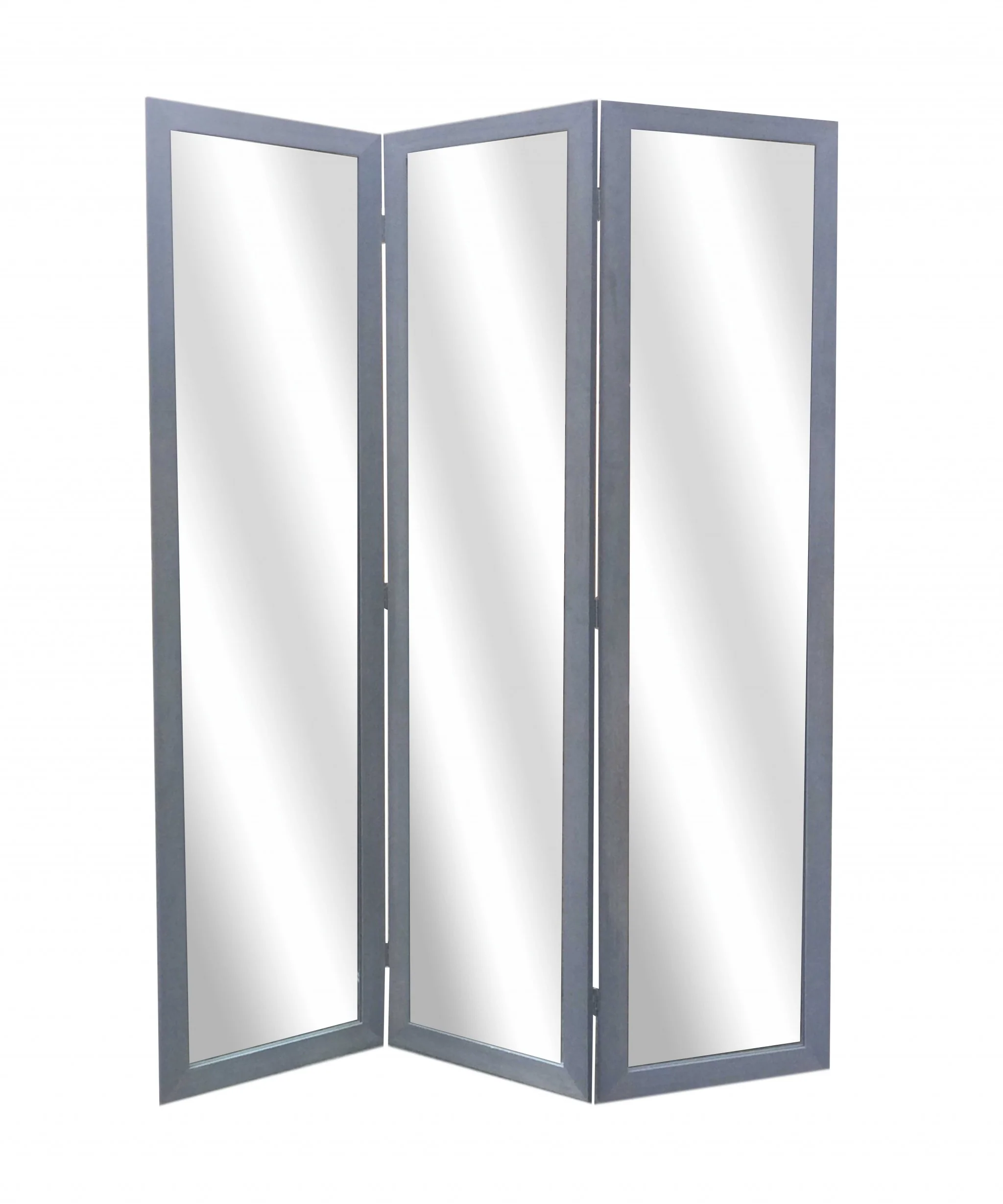 Gray Glass & Wood Mirror Screen By Homeroots - Image 3