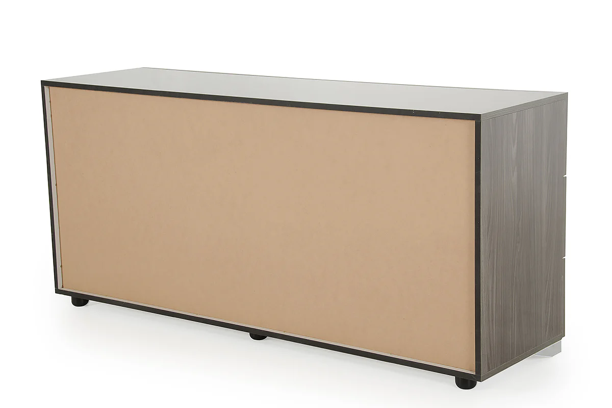 Gray Gradient Lines Chrome 3 Drawer Dresser By Homeroots - Image 3