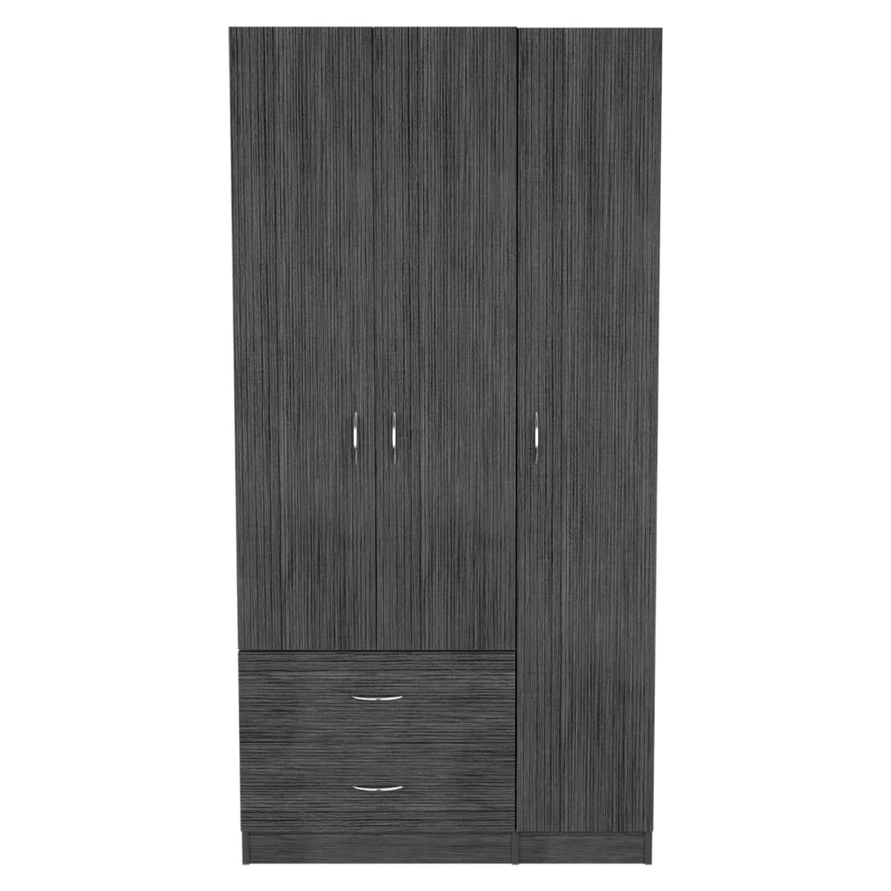 Gray Grainy Oak Manufactured Wood Two Drawer Combo Dresser By Homeroots - Image 2