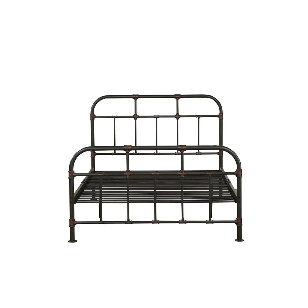 Gray Industrial Pipe Design Full Bed Frame By Homeroots - Image 2