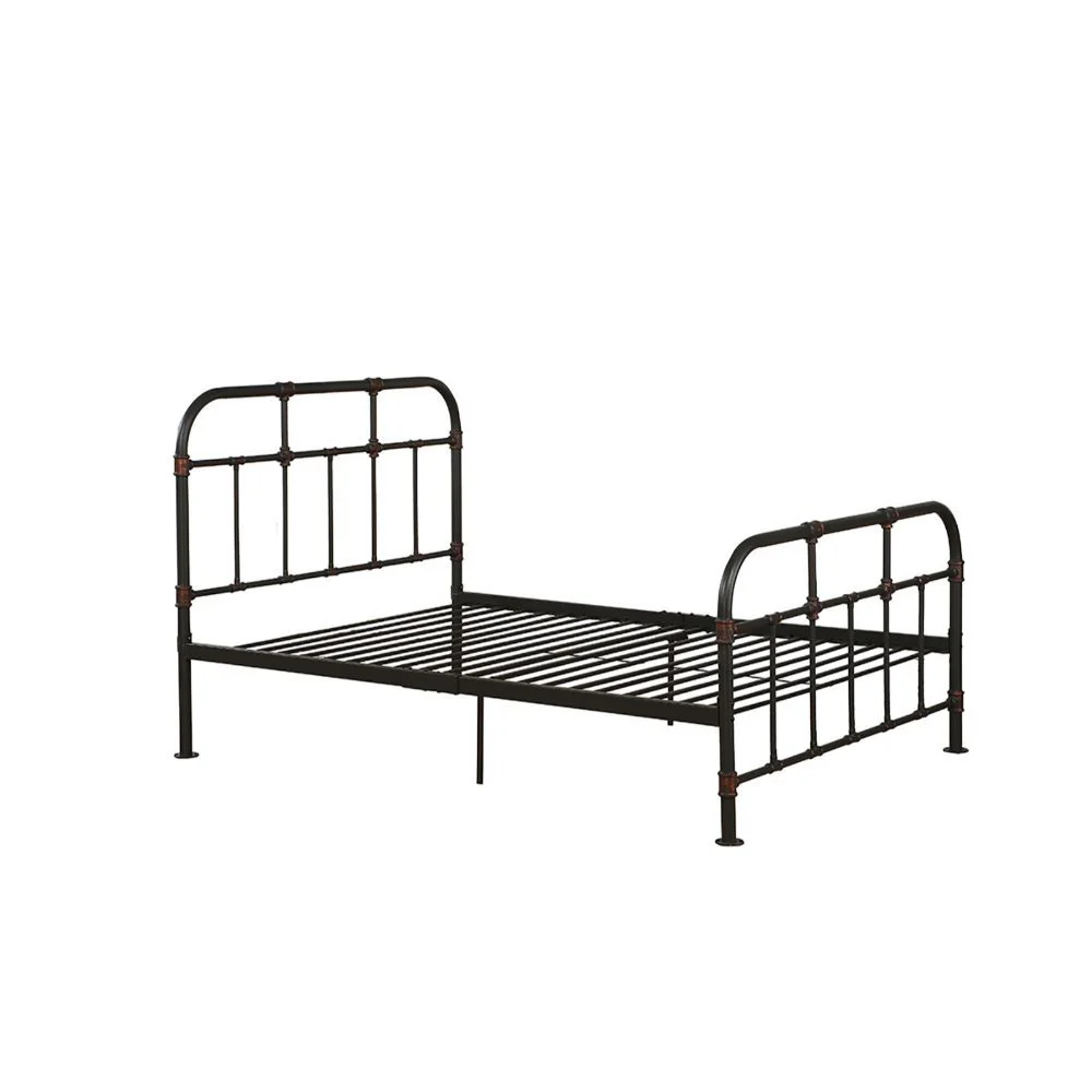 Gray Industrial Pipe Design Full Bed Frame By Homeroots - Image 3