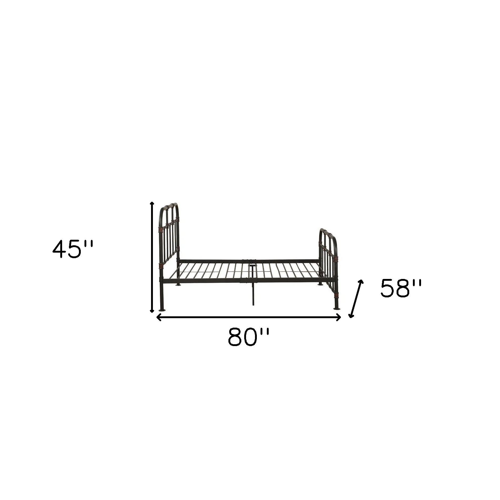 Gray Industrial Pipe Design Full Bed Frame By Homeroots - Image 5