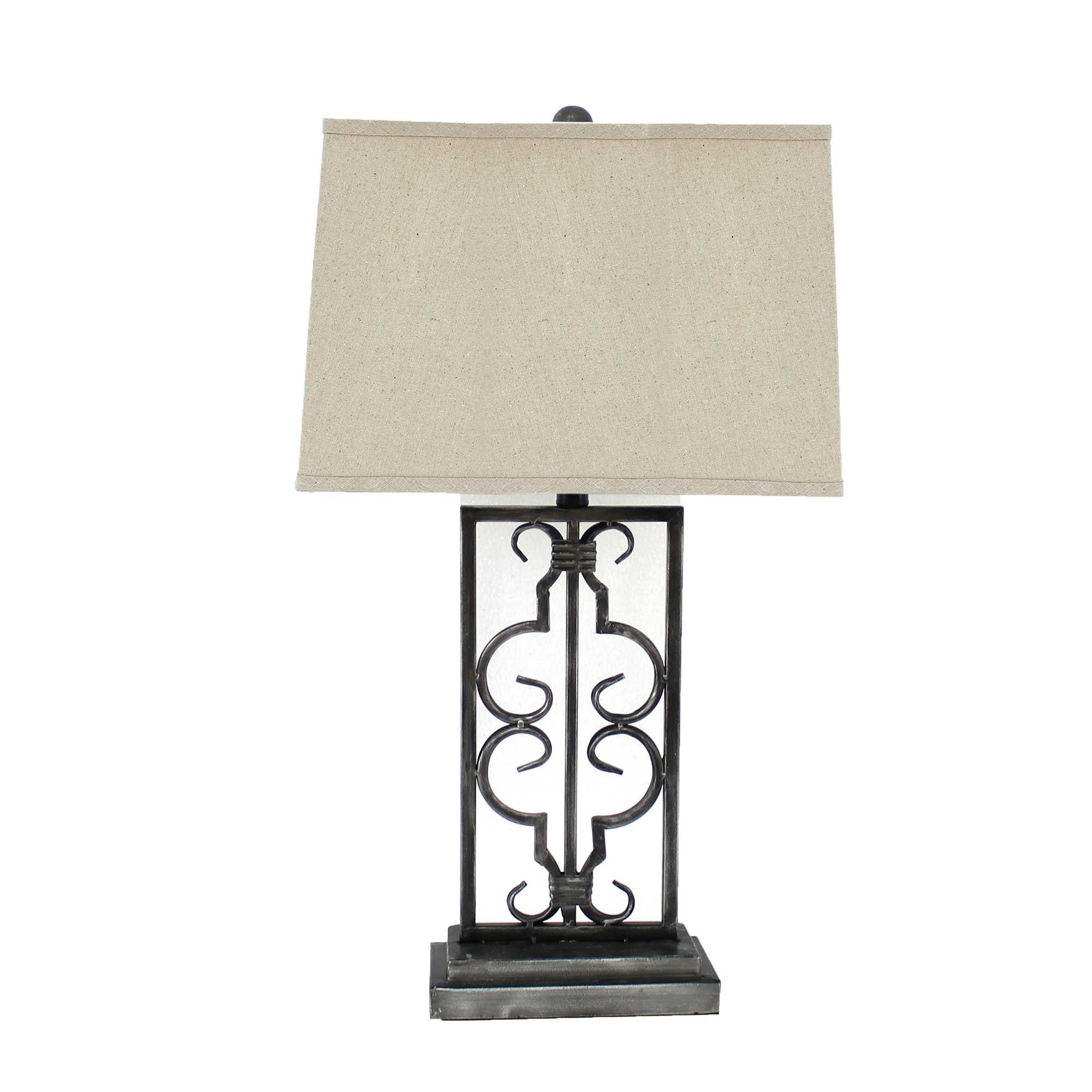 Gray Industrial With Stacked Metal Pedestal - Table Lamp - Image 2