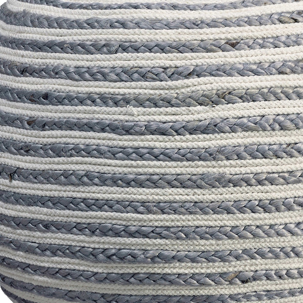 Gray Jute Ottoman By Homeroots - Image 3