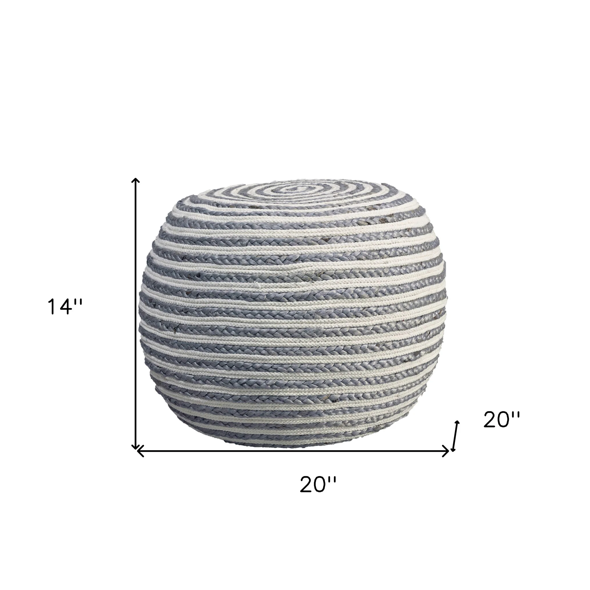 Gray Jute Ottoman By Homeroots - Image 5