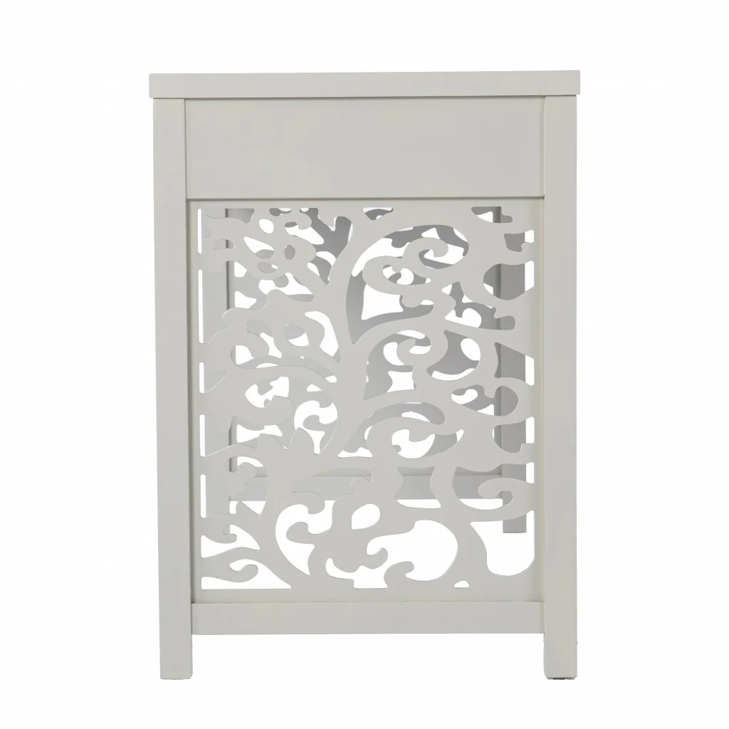 Gray Lattice Desk with Storage By Homeroots - Image 6