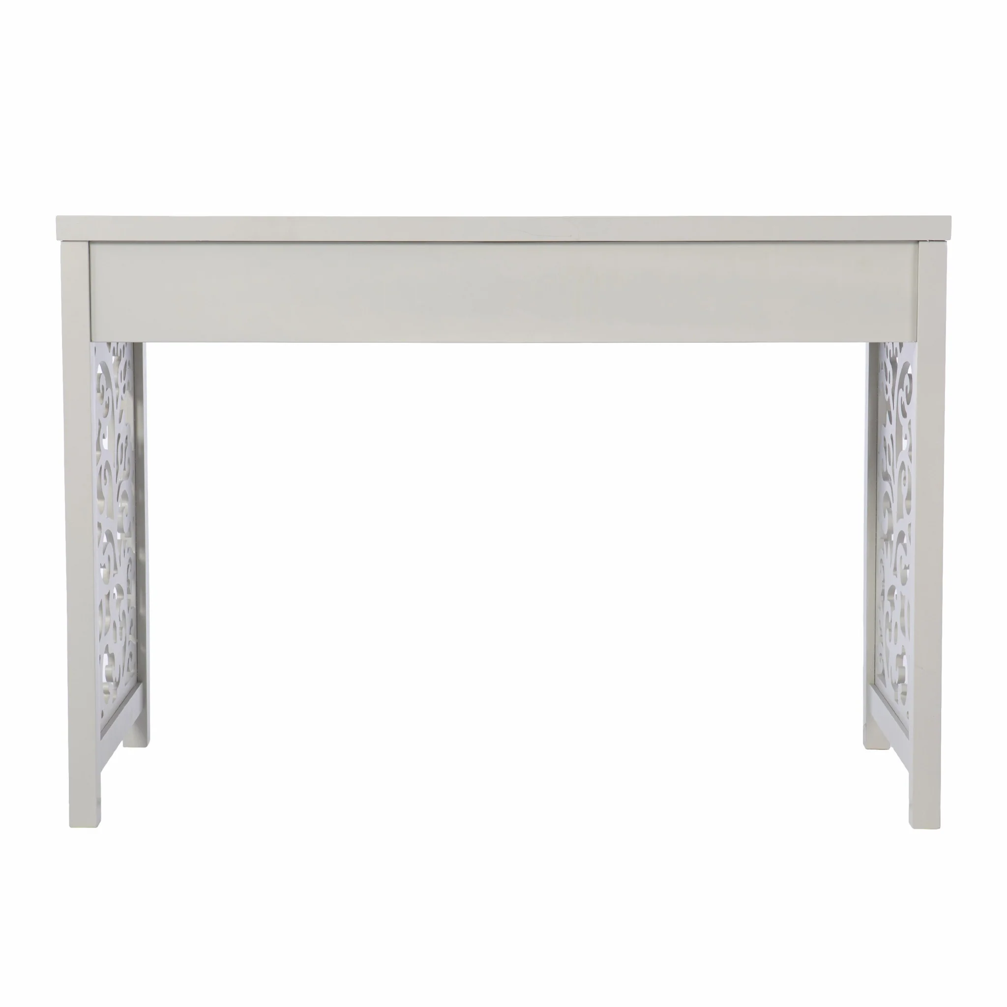 Gray Lattice Desk with Storage By Homeroots - Image 7