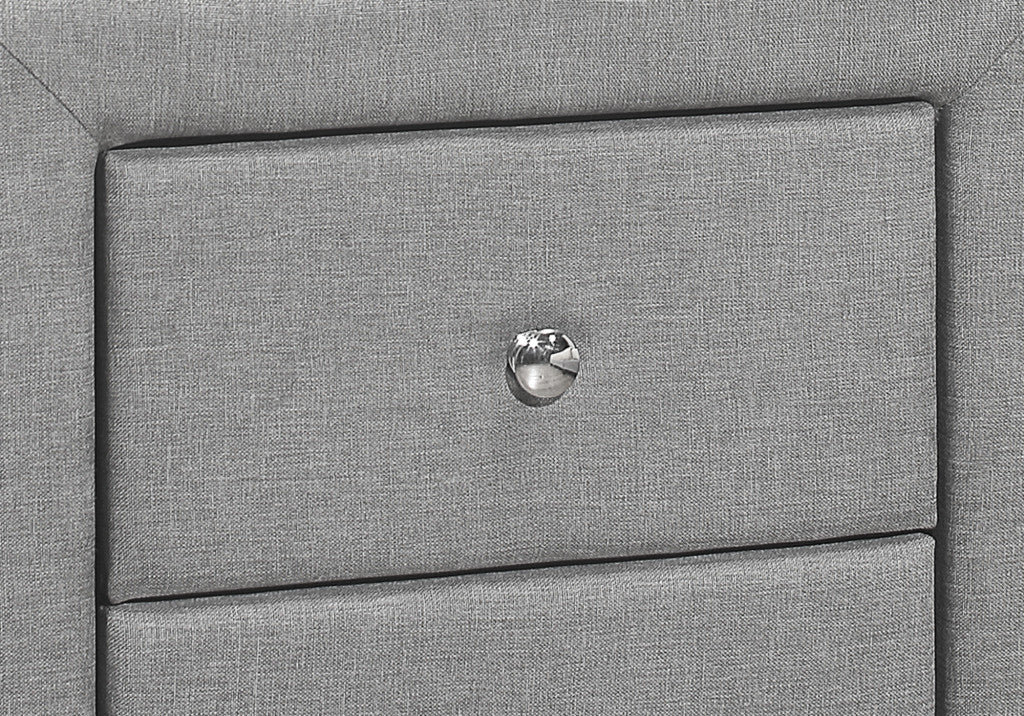 Gray Linen Blend Two Drawer Nightstand By Homeroots - Image 4