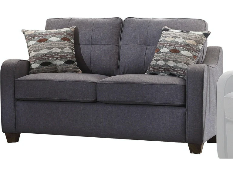Gray Linen Loveseat By Homeroots - 285970 - Image 2